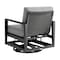 Armen Living Grand Black Aluminum Outdoor Swivel Glider Chair with Dark Gray Cushions 840254332737 - alternate 5